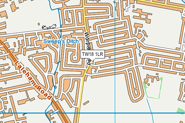 TW18 1LR map - OS VectorMap District (Ordnance Survey)
