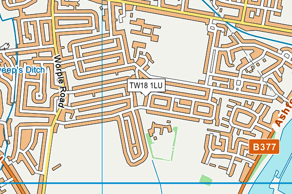 TW18 1LU map - OS VectorMap District (Ordnance Survey)