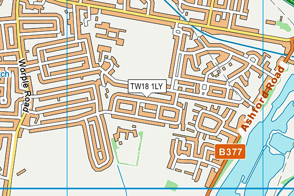 TW18 1LY map - OS VectorMap District (Ordnance Survey)
