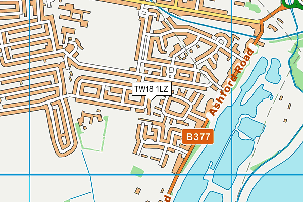 TW18 1LZ map - OS VectorMap District (Ordnance Survey)