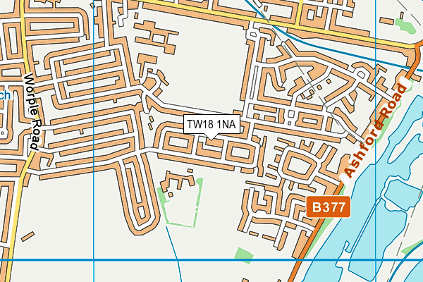 TW18 1NA map - OS VectorMap District (Ordnance Survey)