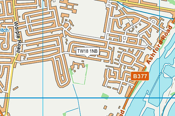 Buckland Primary School map (TW18 1NB) - OS VectorMap District (Ordnance Survey)