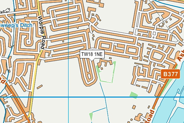 TW18 1NE map - OS VectorMap District (Ordnance Survey)