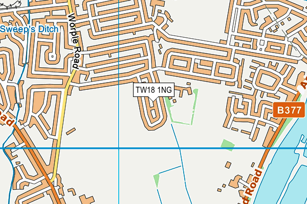 TW18 1NG map - OS VectorMap District (Ordnance Survey)