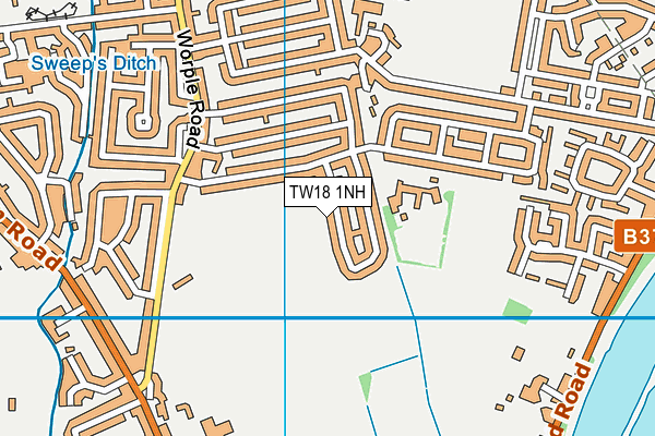 TW18 1NH map - OS VectorMap District (Ordnance Survey)