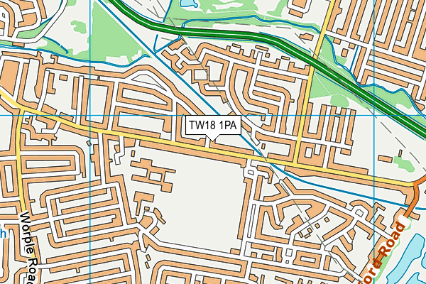 TW18 1PA map - OS VectorMap District (Ordnance Survey)