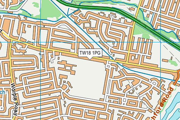 TW18 1PG map - OS VectorMap District (Ordnance Survey)