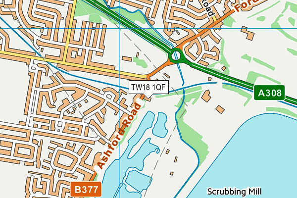 TW18 1QF map - OS VectorMap District (Ordnance Survey)
