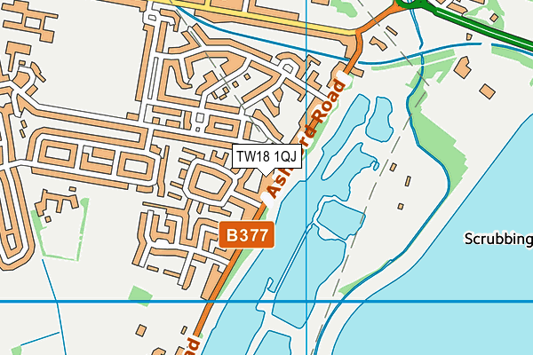 TW18 1QJ map - OS VectorMap District (Ordnance Survey)