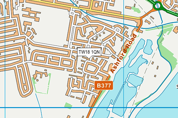 TW18 1QN map - OS VectorMap District (Ordnance Survey)