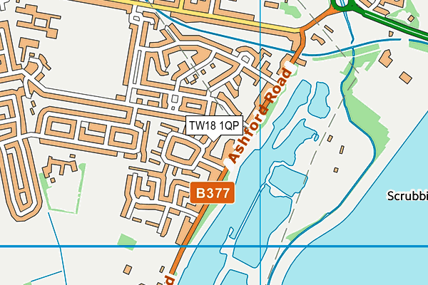 TW18 1QP map - OS VectorMap District (Ordnance Survey)
