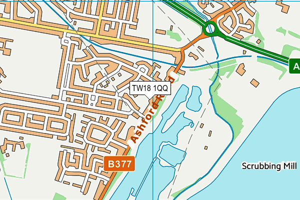 TW18 1QQ map - OS VectorMap District (Ordnance Survey)