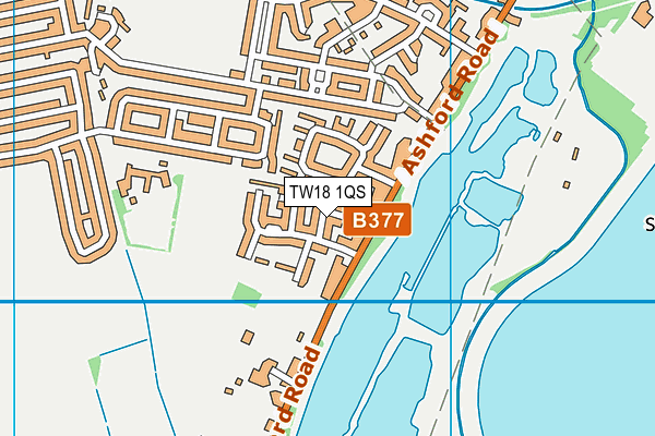 TW18 1QS map - OS VectorMap District (Ordnance Survey)