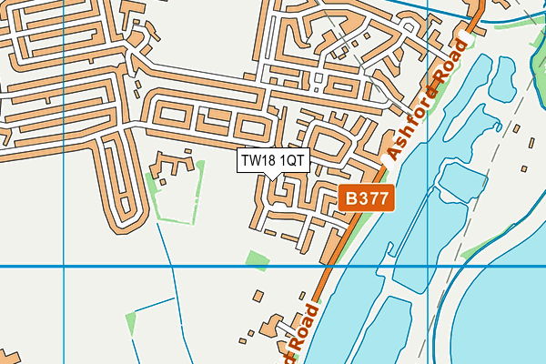 TW18 1QT map - OS VectorMap District (Ordnance Survey)