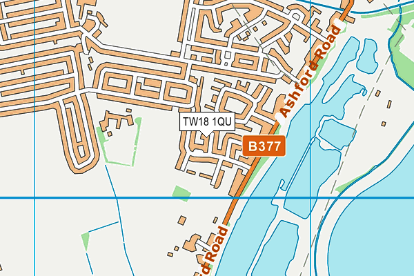 TW18 1QU map - OS VectorMap District (Ordnance Survey)