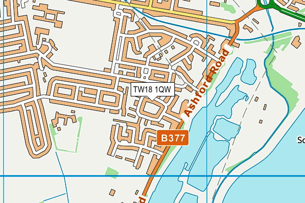 TW18 1QW map - OS VectorMap District (Ordnance Survey)