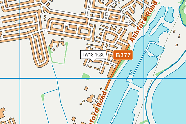 TW18 1QX map - OS VectorMap District (Ordnance Survey)
