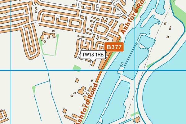 TW18 1RB map - OS VectorMap District (Ordnance Survey)