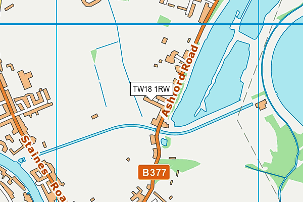 TW18 1RW map - OS VectorMap District (Ordnance Survey)