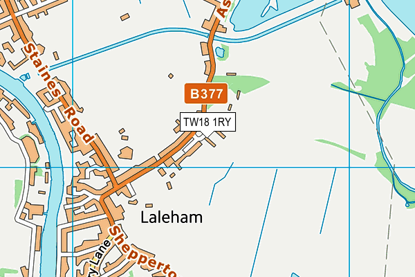 TW18 1RY map - OS VectorMap District (Ordnance Survey)
