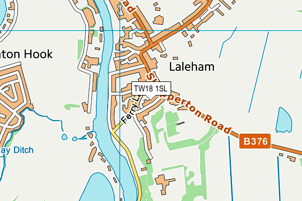 TW18 1SL map - OS VectorMap District (Ordnance Survey)