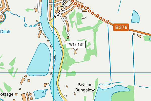 TW18 1ST map - OS VectorMap District (Ordnance Survey)