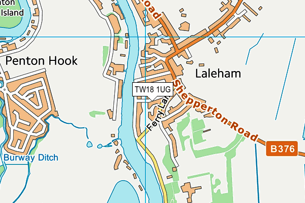 TW18 1UG map - OS VectorMap District (Ordnance Survey)