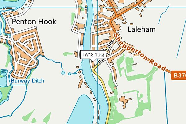 TW18 1UQ map - OS VectorMap District (Ordnance Survey)