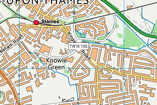 TW18 1XS map - OS VectorMap District (Ordnance Survey)