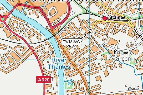 TW18 2AG map - OS VectorMap District (Ordnance Survey)