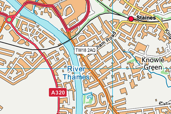 TW18 2AQ map - OS VectorMap District (Ordnance Survey)