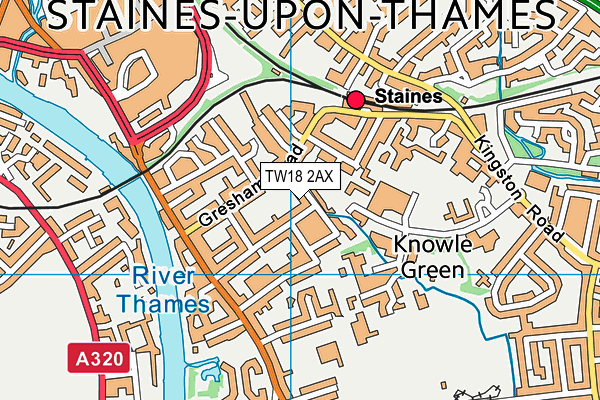 TW18 2AX map - OS VectorMap District (Ordnance Survey)