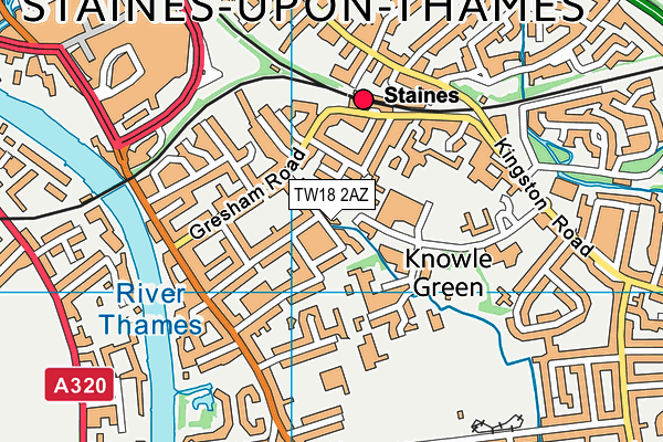 TW18 2AZ map - OS VectorMap District (Ordnance Survey)