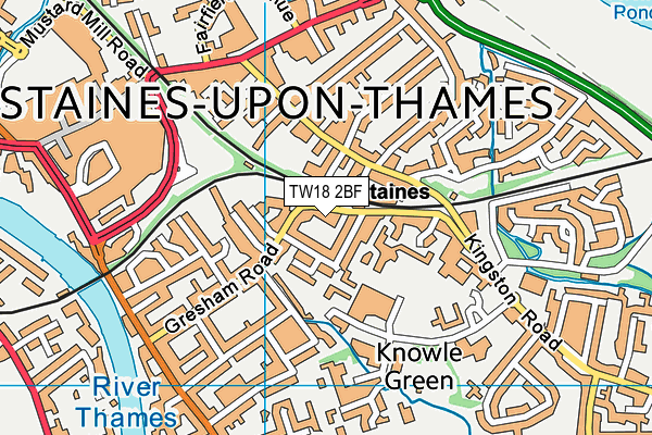 TW18 2BF map - OS VectorMap District (Ordnance Survey)