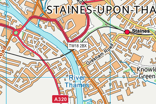 TW18 2BX map - OS VectorMap District (Ordnance Survey)