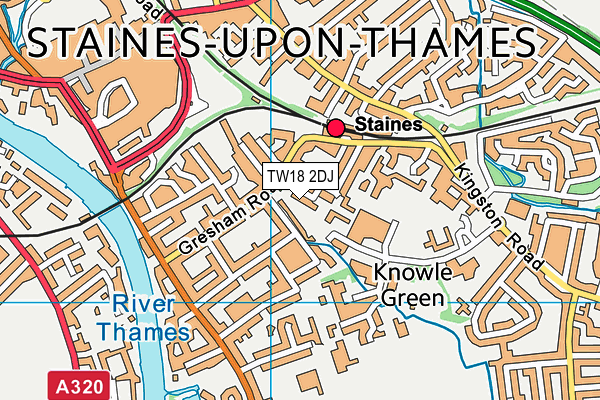 TW18 2DJ map - OS VectorMap District (Ordnance Survey)