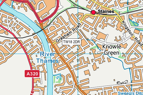 TW18 2DR map - OS VectorMap District (Ordnance Survey)