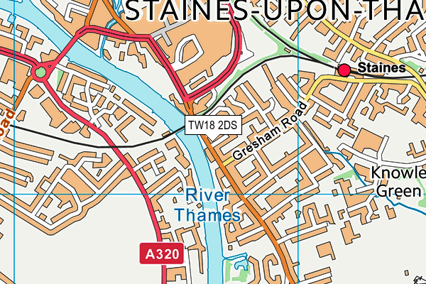 TW18 2DS map - OS VectorMap District (Ordnance Survey)