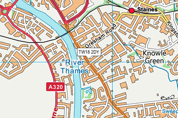 TW18 2DY map - OS VectorMap District (Ordnance Survey)