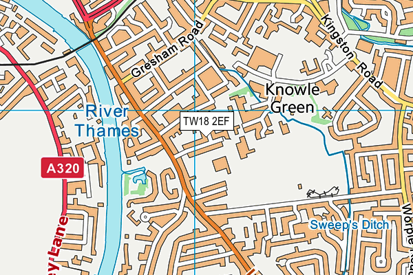Our Lady Of The Rosary Primary School map (TW18 2EF) - OS VectorMap District (Ordnance Survey)
