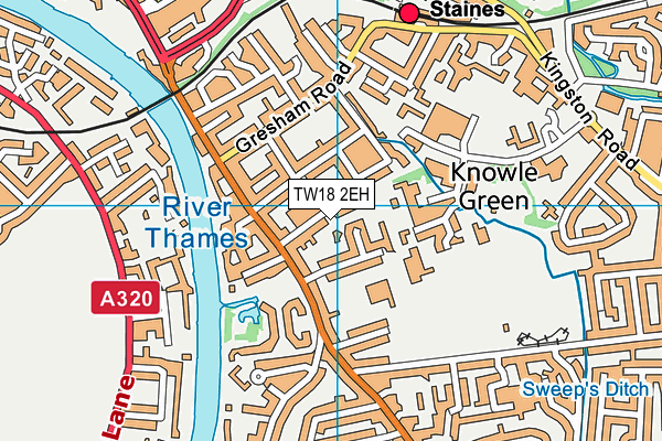 TW18 2EH map - OS VectorMap District (Ordnance Survey)