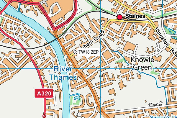 TW18 2EP map - OS VectorMap District (Ordnance Survey)
