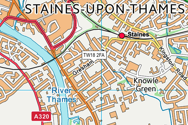 TW18 2FA map - OS VectorMap District (Ordnance Survey)