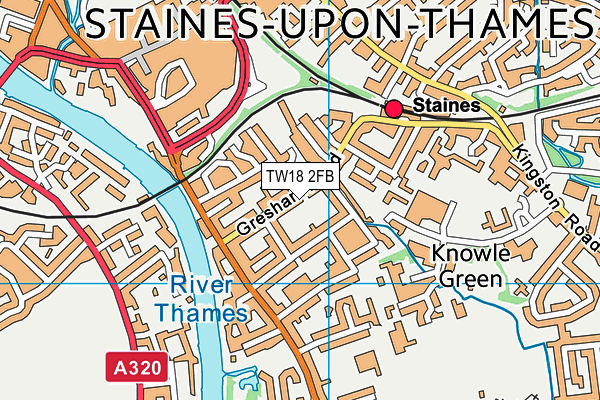 TW18 2FB map - OS VectorMap District (Ordnance Survey)