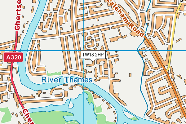 TW18 2HP map - OS VectorMap District (Ordnance Survey)