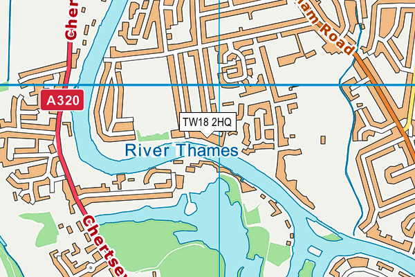 TW18 2HQ map - OS VectorMap District (Ordnance Survey)