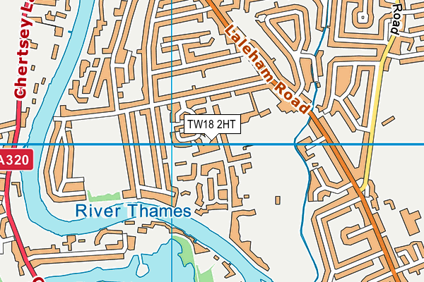 TW18 2HT map - OS VectorMap District (Ordnance Survey)