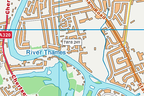 TW18 2HY map - OS VectorMap District (Ordnance Survey)