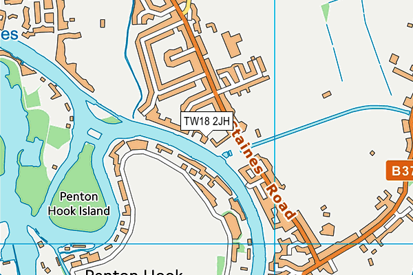 TW18 2JH map - OS VectorMap District (Ordnance Survey)