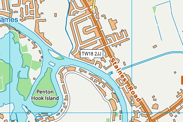 TW18 2JJ map - OS VectorMap District (Ordnance Survey)